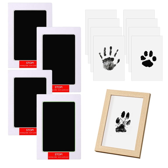4 Pack Inkless Pet Paw Print Kit,Clean Touch Ink Pad for Dog Paw Prints,Mess-Free Paw Print Stamp Pad for Dogs Cats, Dog Nose Print Kit,Personalized Pet Lover, with Frame