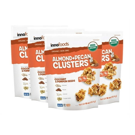4 Pack | Innofoods Organic Coconut Keto Clusters, 16 oz