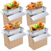 4 Pack Insulated Shipping Boxes with Aluminum Foil Liner, Styrofoam Cooler Shipping Boxes, Foam Cooler Cold Food Shipping Box Insulated Box for Travel Mailing Packing Delivery 8"x4"x6"