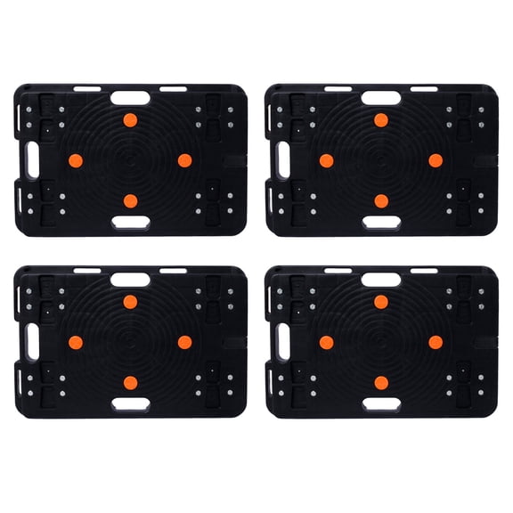 4 Pack Interlocking Moving Dolly, Heavy Duty Furniture Mover with 4 Wheels for Couch Boxes, 330 Lbs Capacity Each, 23.6 x 15.7 inch, Black Plastic