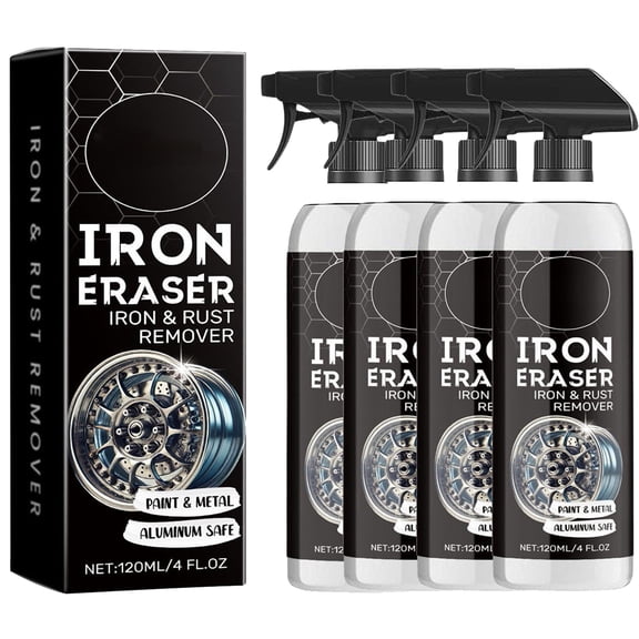 4 Pack Iron Remover Car Detailing Heavy Duty All Purpose Cleaner for Engines, Tires, Undercarriages, Tools and More, Professional Strength, Breaks Down Grease, Oil & Grime