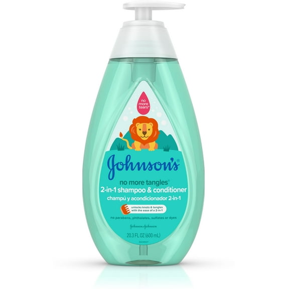 4 Pack - JOHNSON'S Tear Free Detangling 2 in 1 Toddler & kids Shampoo & Conditioner 20.3 oz