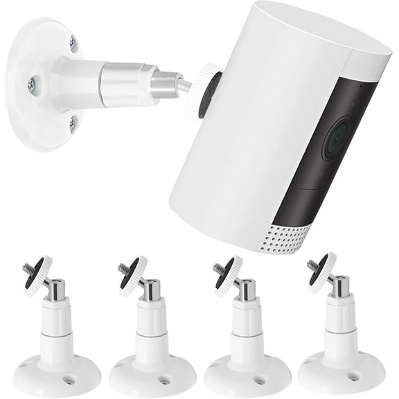 4 Pack JYtrend Wall Mount for Wyze V4 V3, 360 Degree Swivel Adjustable Mounting Bracket for Arlo Pro 4 3 2/Ultra/Light/Go/Essential Security Camera , White