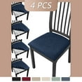 thumbnail image 1 of 4 Pack Jacquard Stretch Chair Seat Covers for Dining Room, Removable Washable Anti-Dust Kitchen Chair Protector Slipcovers, Dinning Upholstered Office Chair Seat Cushion Slipcovers Protectors, 1 of 8