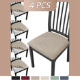 thumbnail image 1 of 4 Pack Jacquard Stretch Chair Seat Covers for Dining Room, Removable Washable Anti-Dust Kitchen Chair Protector Slipcovers, Dinning Upholstered Office Chair Seat Cushion Slipcovers Protectors, 1 of 7