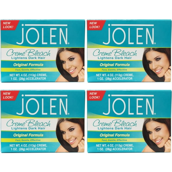 4 Pack - Jolen Creme Bleach Original Lighten Dark Hair 4oz Each
