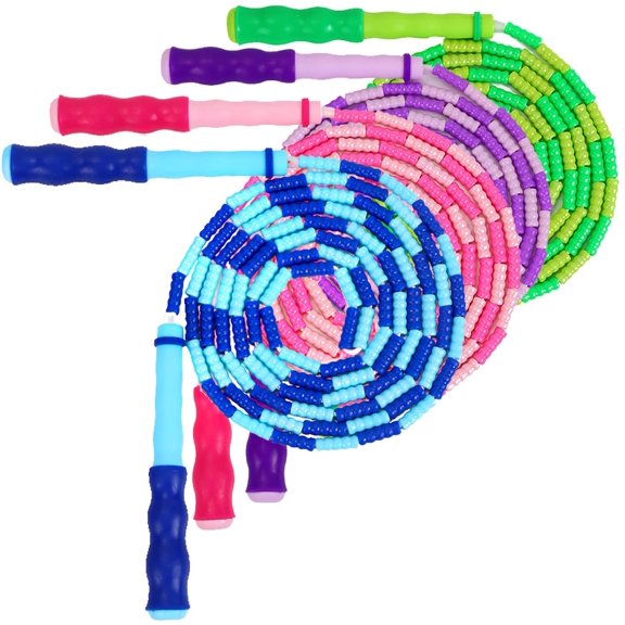 4 Pack Jump Rope for Kids, Adjustable Tangle - Free Segmented Fitness Skipping Rope For Girls, Boys, Women, Men Keeping Fit, Training, Workout, Home Exercise, 9 Feet, Christmas Gift