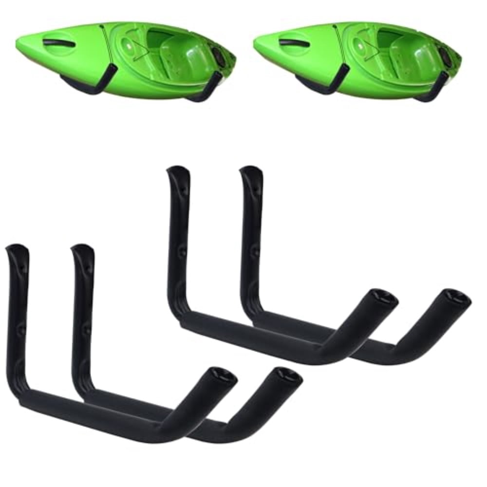 4 Pack Kayak Wall Mount Rack Heavy Duty 120 LBS Garage Storage Hooks 15 ...