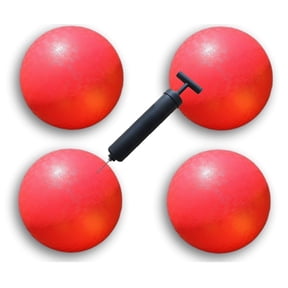 4-Pack Kickball Playground Balls Set Pack of 4 Balls with 1 Pump, Official Size for Dodge Ball, Handball, Camps and Schools (4pack Red)