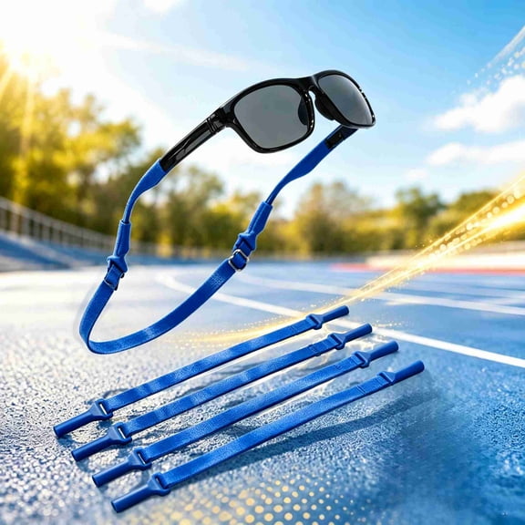 4 Pack Kids Glasses Strap MODANU Adjustable Eyeglasses Strap Elastic Eyeglass Band Sports Glasses Strap for Toddler Kids Boys Girls (Blue)