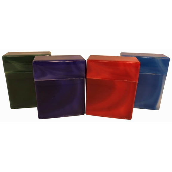 4 Pack King Size Crush-Proof Plastic Flip Open Case Holds 30 Cigarettes - 2603