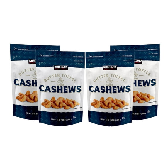4 Pack | Kirkland Signature Butter Toffee Cashews, 24 oz