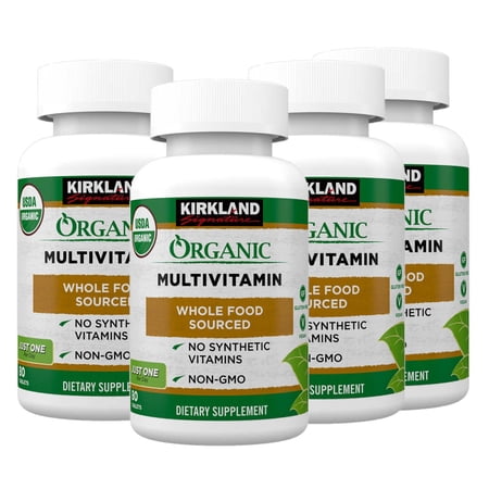 4 Pack | Kirkland Signature USDA Organic Multivitamin, 80 Coated Tablets