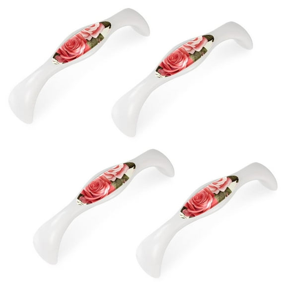 4 Pack Kitchen Cabinet Knobs Drawer Dresser Knobs Drawer Pulls Door Knobs Dresser Drawer Handles Knobs for Dresser Drawers, (Rose)