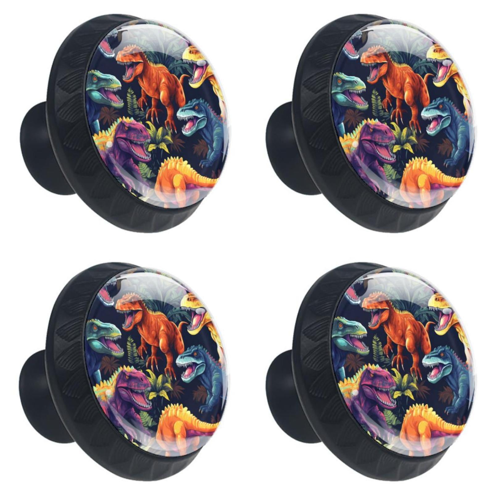 4 Pack Kitchen Knobs Jungle 3D Dinosaurs Drawer Dresser Knobs