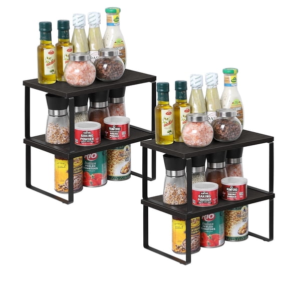4 Pack Kitchen Counter Shelves, Cabinet Shelf Organizers, Spice Rack ...