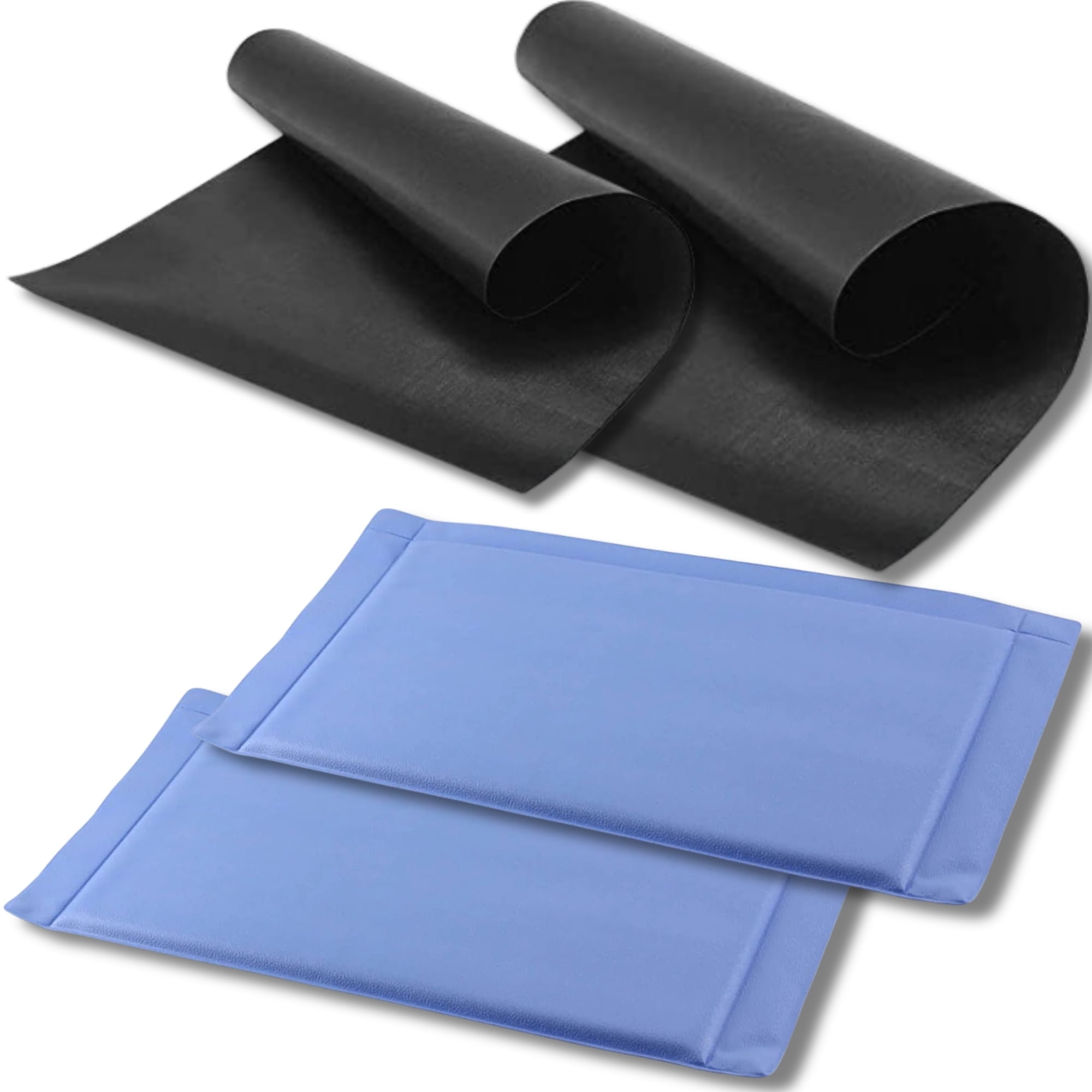 4-Pack Kitchen Liner Kit – 2 Oven Liners + 2 Freezer Anti-Frost Mats, Reusable Non-Stick, Heat & Cold Resistant, Easy to Clean for Oven Bottom & Refrigerator Shelves