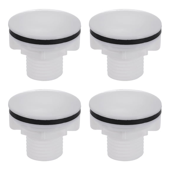4 Pack Kitchen Sink Hole Cover, 1.5 Inch Diameter Plastic Faucet Hole Cover with Rubber Seal Tap Plate Stopper for Home Kitchen Bathroom, White
