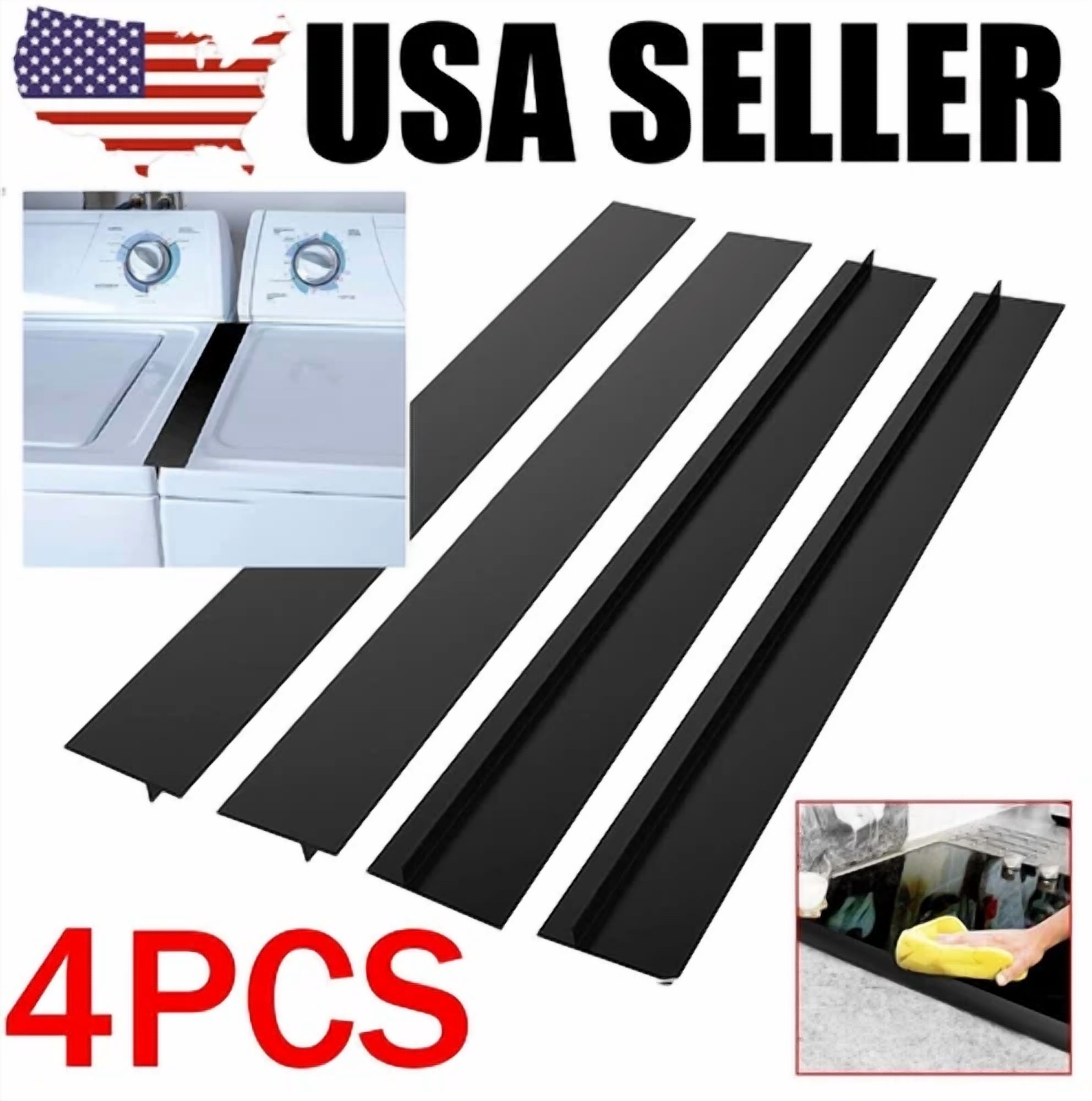 4 Pack Kitchen Stove Counter Washer Dryer Silicone Gap Cover Spill Seal ...