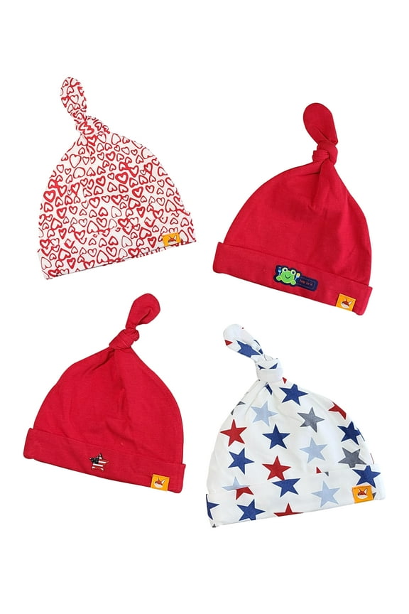 4-Pack Knotted Hats For Infant Baby Toddler