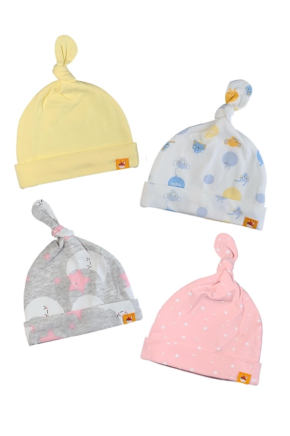 4-Pack Knotted Hats For Infant Baby Toddler