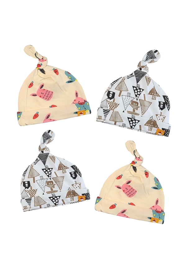 4-Pack Knotted Hats For Infant Baby Toddler