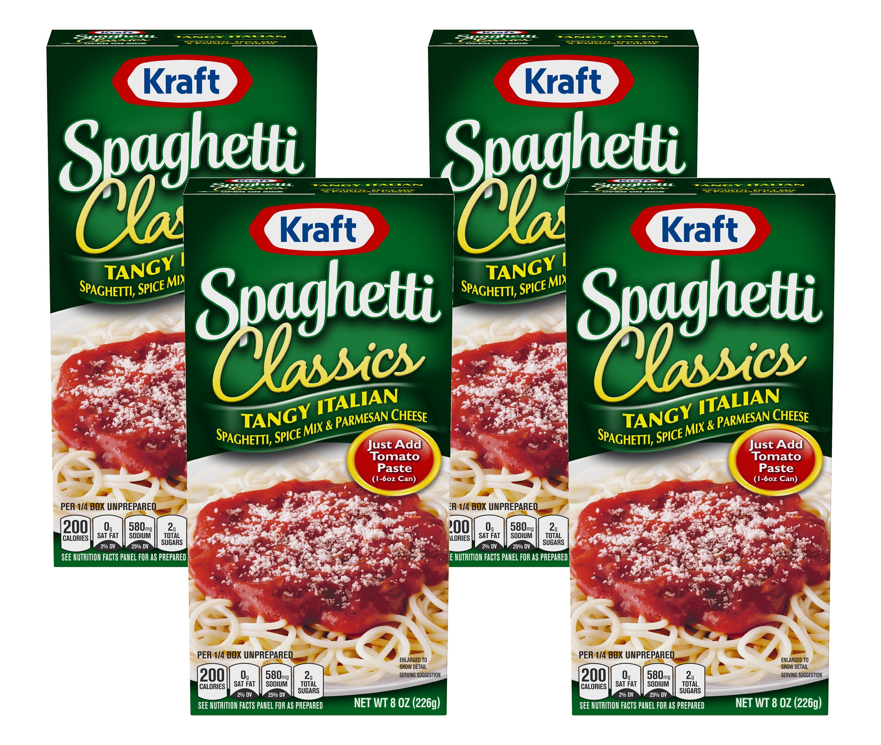 (4Pack) Kraft Spaghetti Classics, Tangy Italian, 8 oz