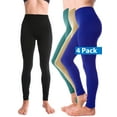 thumbnail image 1 of 4-Pack Kuda Moda Warm Fleece Lined Thick Brushed Full Length Leggings Tights, 1 of 8