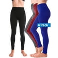 thumbnail image 1 of 4-Pack Kuda Moda Warm Fleece Lined Thick Brushed Full Length Leggings Tights, 1 of 8