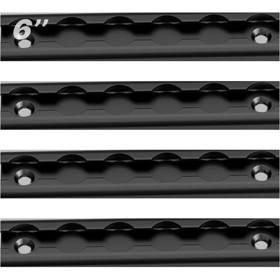 4 Pack L Track Rail, 6 Inch(152mm) L Track,Short Airline Tie Down Rail for Tight Spaces, Beds, , Pickups, , , ATVs, Dirt Bikes-Black Anodized