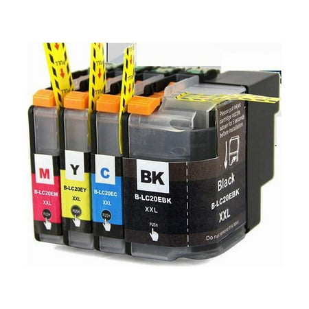 4 Pack LC20E LC20EBK LC20EC LC20EM LC20EY XXL Ink Cartridge for Brother MFC-J5920DW