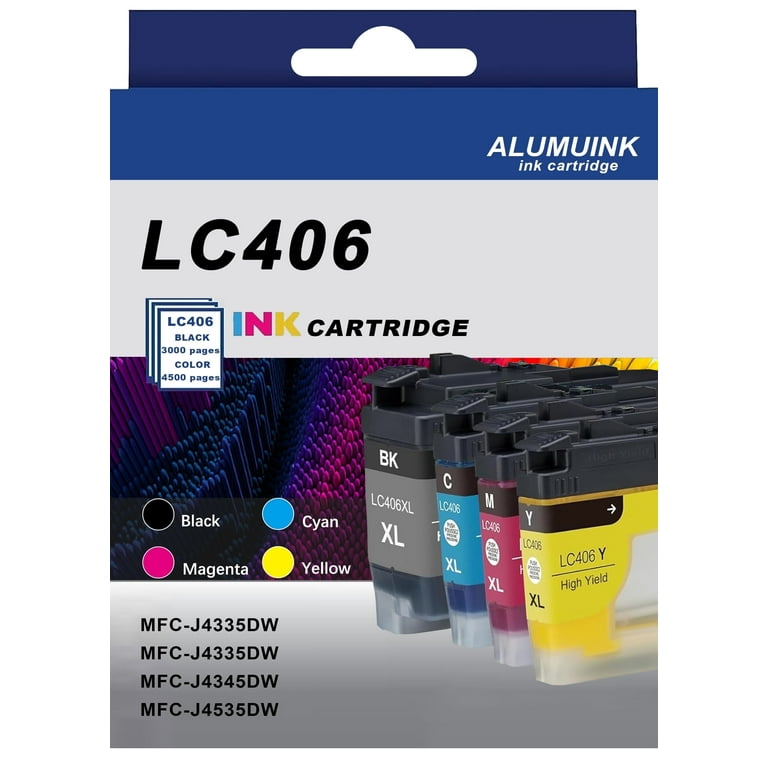 Brother LC406 Ink Cartridges Replacement for MFC-J4335DW, MFC