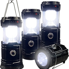 4 Pack LED Camping Lantern Flashlight, Collapsible Portable Camp Light, Battery Powered Emergency Lantern for Camping, Hiking, Hurricane, Power Outage