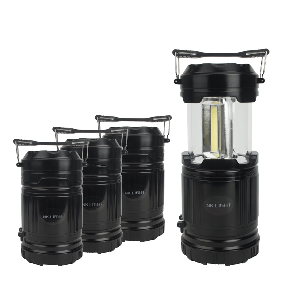 4 Pack LED Camping Lantern Suitable Survival Kits For Hurricane Emergency Light for Storm Outages Outdoor Portable Lanterns Black
