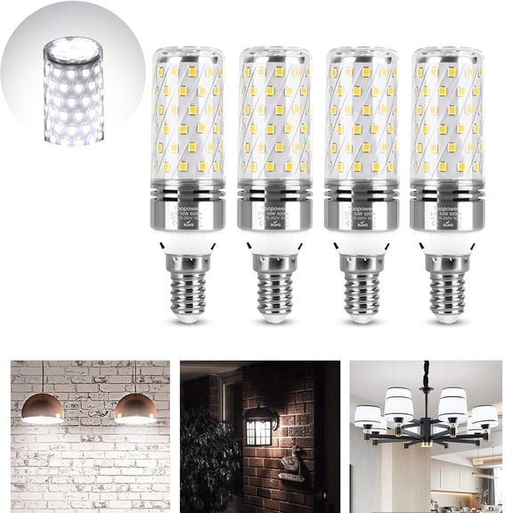 Toopower 4 Pcs E14 LED Light Bulbs 16W Equivalent to 100W Halogen Bulbs, 6000K White, 1400lm No Flicker