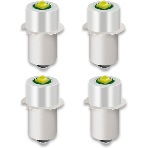 4 Pack LED Flashlight Bulb Replacement 3V LED Bulbs for Maglite Conversion Kit 18V 12V 19.2V 6-24 Volt 3W 247LM PR2 P13.5S Upgrade Compatible with Craftsman Lamp Torch Lantern Work Light