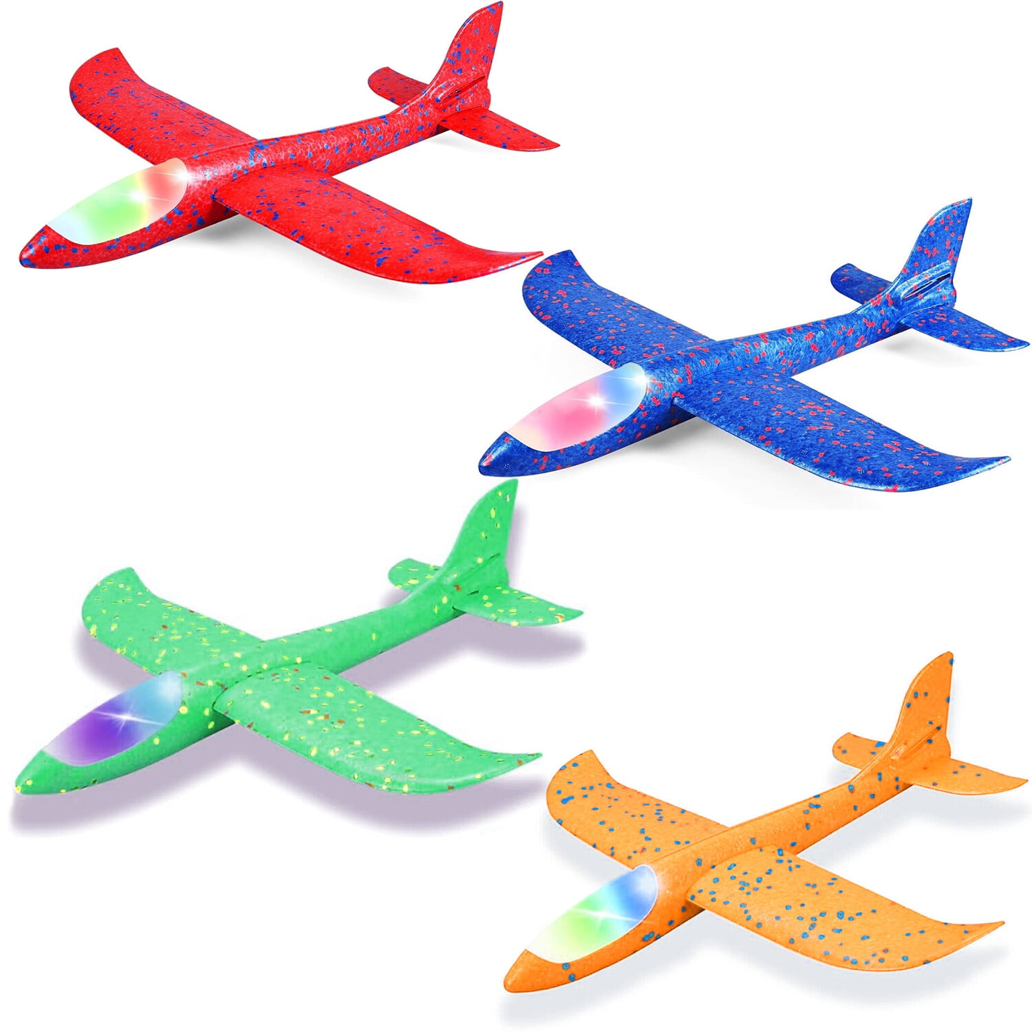 Pack Foam Airplane Toys, 12.4" Throwing Foam Plane,flying Toy For Kids Gifts For 3 4 5 6 7 Year Old Boygirl Outdoor Sport Toys Birthday Party Favors