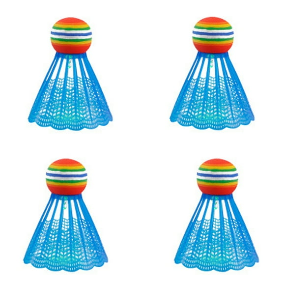 4-Pack LED Light Up Badminton Shuttlecocks, Glow in The Dark Plastic Sports Equipment for Night Play, Outdoor & Indoor Games, Lighted Practice Birds