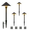 thumbnail image 1 of 4-Pack LED Low Voltage Landscape Lights, 3W CRI90+ Cast-Aluminum 12-24VAC/DC Pathway Lights, 2700K Warm White Waterproof Path Lights, ETL Listed Landscape Lighting Wired for Yard Lawn, Bronze, 1 of 8