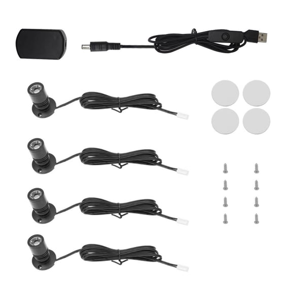 4 Pack LED Makeup Lamp USB Desk Lighting LED Cabinet Lights Office Lighting Aluminum Texture for Homes Office and Travel