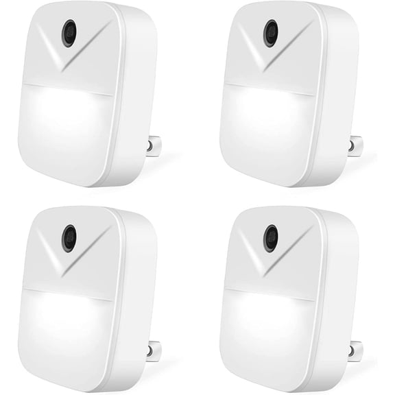 4 Pack LED Night Lights Plug Into Wall, Bright Nightlight Auto-On/Off, for Adults Kids Room Bedroom Bathroom Hallway Kitchen, Non-Dim