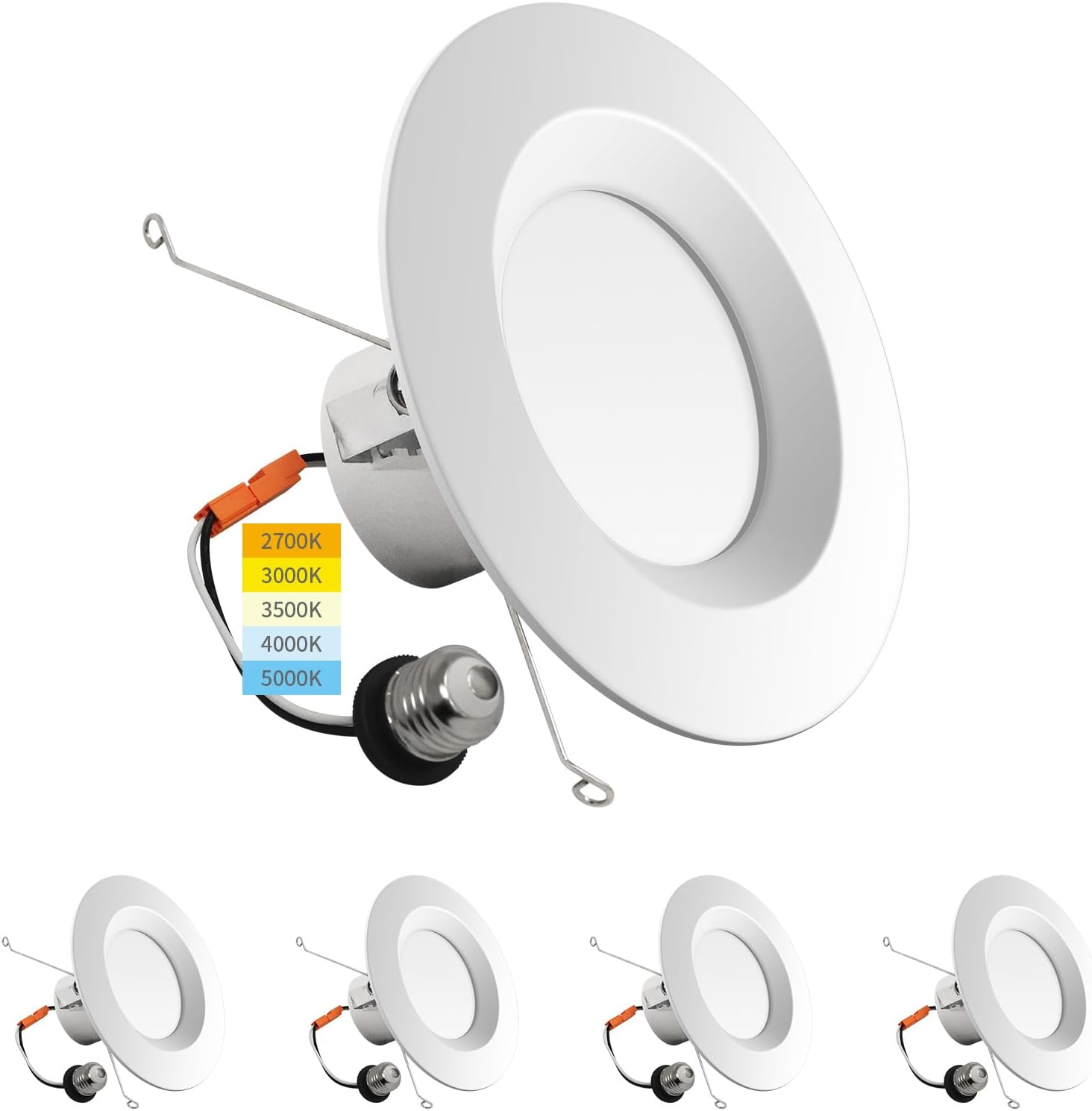 4 Pack LED Recessed Lighting 6 Inch Retrofit,2700K/3000K/3500K/4000K ...