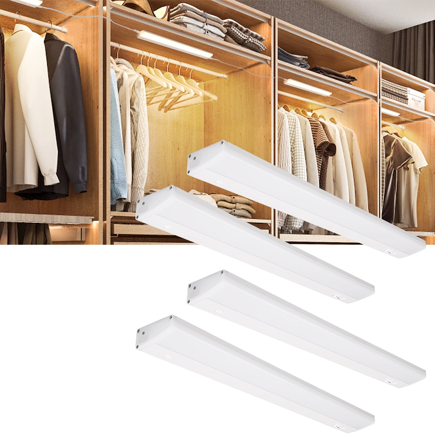 TorchStar 4 Pack LED Under Cabinet Light 8W 16 Inch 3000K Warm White ...