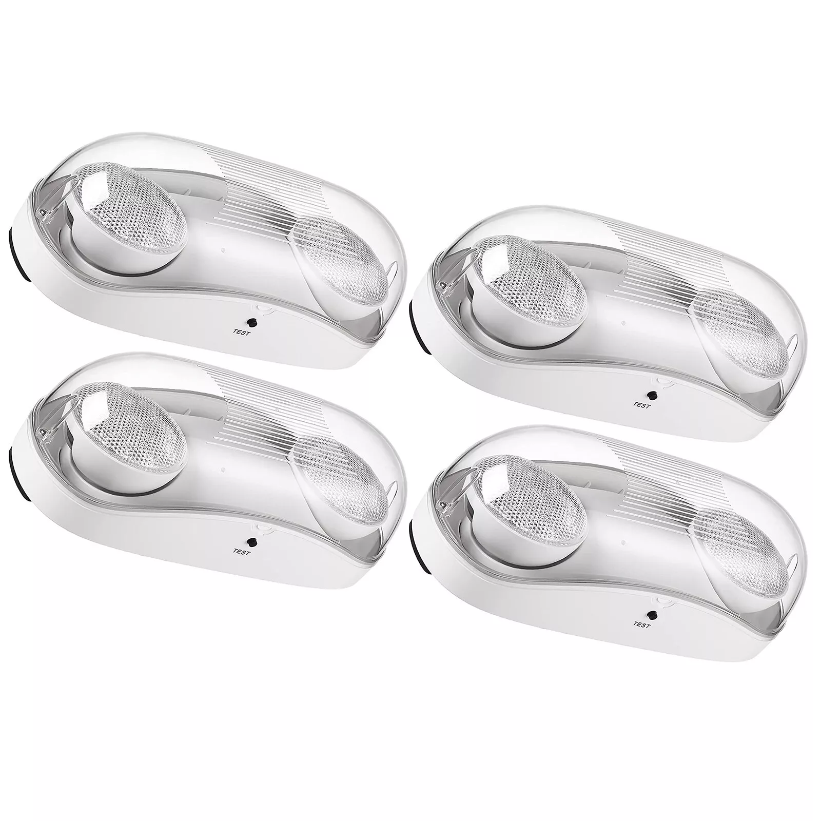 4 Pack UL Listed LED Emergency Lights with Battery Backup, Commercial Emergency Lights Fixtures, Two Adjustable Head LED Emergency Lighting for Mall School Restaurant Hotel