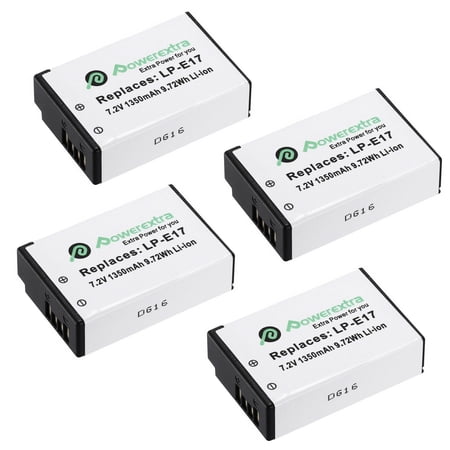 4 Pack LP-E17 Battery for Canon EOS Rebel T6i T7i 750D 760D 8000D M3