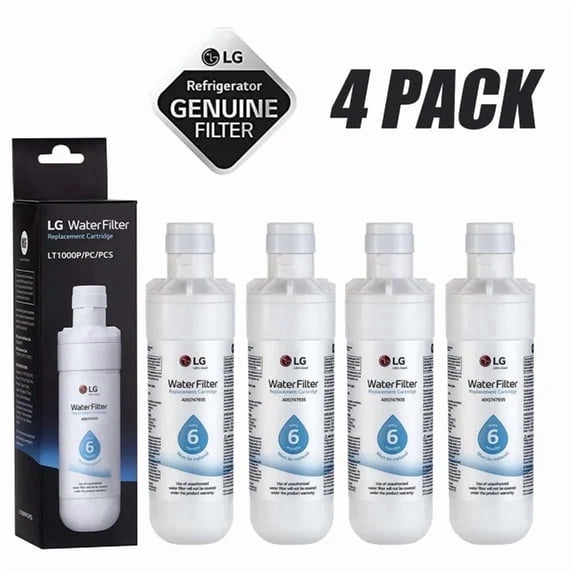 4-Pack LT1000P Refrigerator Water Filter Replacement Compatible with LG LT1000P2, ADQ74793502, MDJ64844601