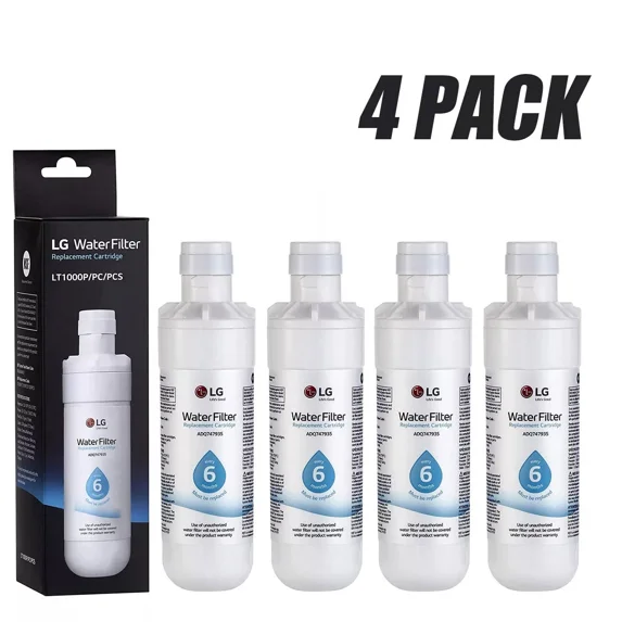 4 Pack LT1000P Refrigerator Water Filter Replacement for LG ADQ74793501