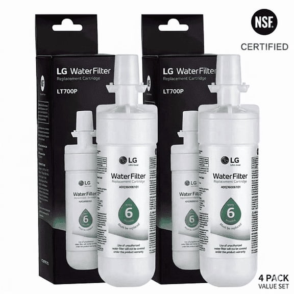 4-Pack LT700P Genuine Refrigerator Water Filter For LG ADQ36006101 Replacement Filter