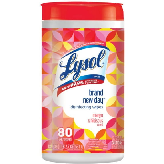 4 Pack - LYSOL Disinfecting Wipes, Brand New Day 80 ea