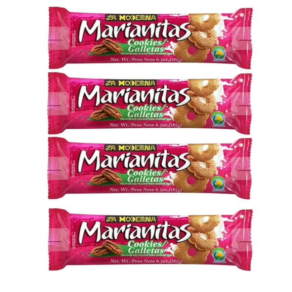( 4 Pack ) La Moderna Biscuits Cookies Marianitas Pecan, 6.53 oz